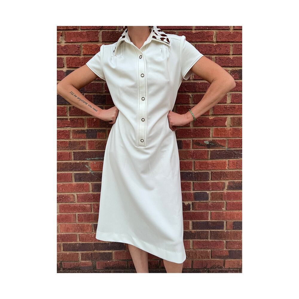 Vintage White Shift Dress- Midi